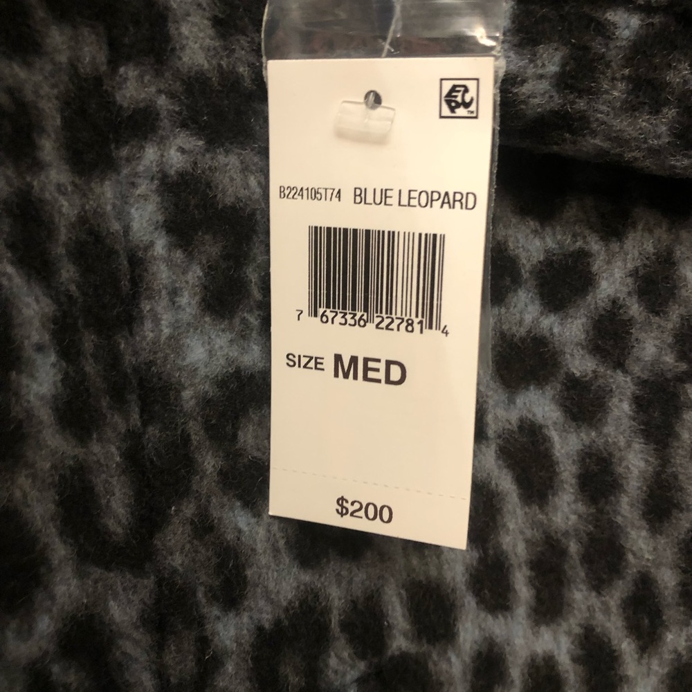 GCBG MAXAZRIA Womens Midweight Blue-Leopard Overcoat Sz, Medium - Picture 13 of 14